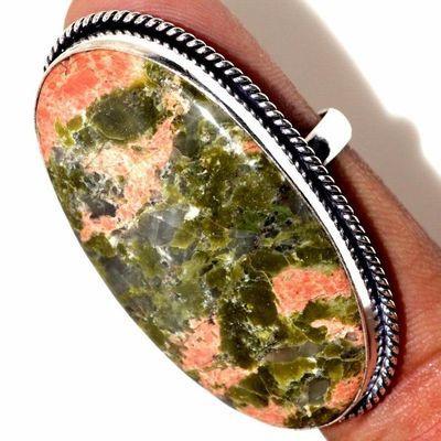 Bag 011b bague chevaliere unakite 14gr t57 24x42mm achat vente bijou pierre argent 925