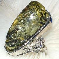 Bag 012a bague chevaliere ambre vert t59 40x20mm 24gr argent 925