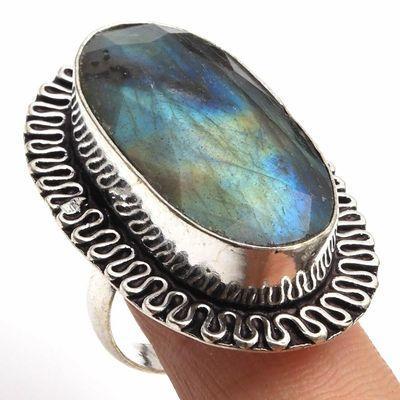 Bag 016a bague chevaliere 12fr t53 14x32mm labradorite bleue achat vente bijoux argent 925