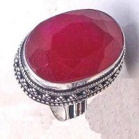 Bag 018b bague chevaliere rubis 18x28mm 15gr t57 argent 925