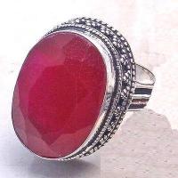 Bag 018c bague chevaliere rubis 18x28mm 15gr t57 argent 925