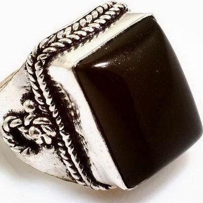 Bag 026c bague chevaliere onyx noir t57 11gr argent925