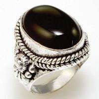 Bag 027b bague chevaliere onyx noir t55 9gr argent925