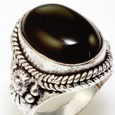 Bag 027c bague chevaliere onyx noir t55 9gr argent925