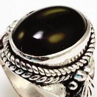 Bag 028a bague chevaliere onyx noir t58 9gr 14x18mm argent925