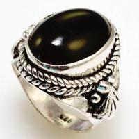 Bag 028c bague chevaliere onyx noir t58 9gr 14x18mm argent925