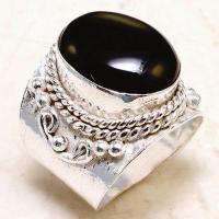 Bag 029b bague chevaliere onyx noir t59 13gr 14x18mm argent 925