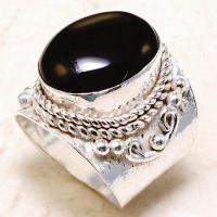 Bag 029c bague chevaliere onyx noir t59 13gr 14x18mm argent 925