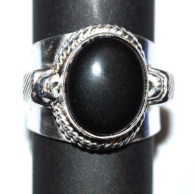 Bag 031a bague chevaliere reglable 9gr onyx 12x16mm