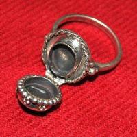 Bag 032b bague chevaliere poison onyx 10x12mm 7gr argent 925 gothique