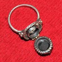 Bag 032c bague chevaliere poison onyx 10x12mm 7gr argent 925 gothique