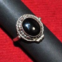 Bag 032e bague chevaliere poison onyx 10x12mm 7gr argent 925 gothique