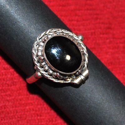 Bag 032b bague chevaliere poison onyx 10x12mm 7gr argent 925 gothique