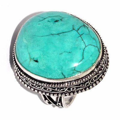Bag 033c bague chevaliere t59 16gr 22x26mm turquoise ethnique tibet achat vente bijou argent 925