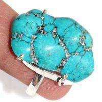 Bag 036b bague chevaliere 9gr t55 turquoise 20x30 ethnique gothique steampunk argent 925