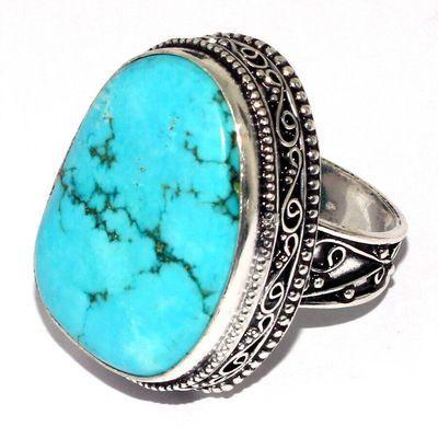 Bag 039a bague chevaliere t60 14gr 22x28mm turquoise ethnique tibet achat vente bijou argent 925