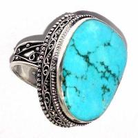 Bag 039b bague chevaliere t60 14gr 22x28mm turquoise ethnique tibet achat vente bijou argent 925