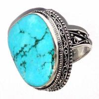 Bag 039c bague chevaliere t60 14gr 22x28mm turquoise ethnique tibet achat vente bijou argent 925