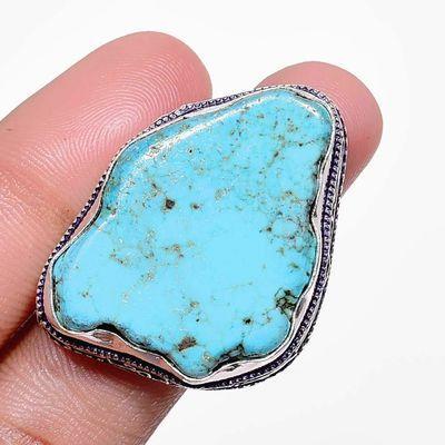 Bag 040a bague chevaliere t56 19gr 25x35mm turquoise achat vente pierre naturelle argent 925 1