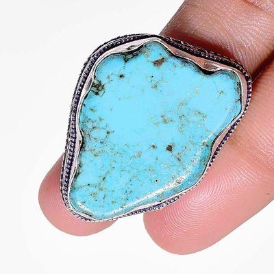 Bag 040b bague chevaliere t56 19gr 25x35mm turquoise achat vente pierre naturelle argent 925 1