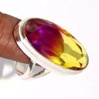 Bag 042b bague chevaliere t55 15x30mm 9gr ametrine bolivie achat vente bijou argent 925