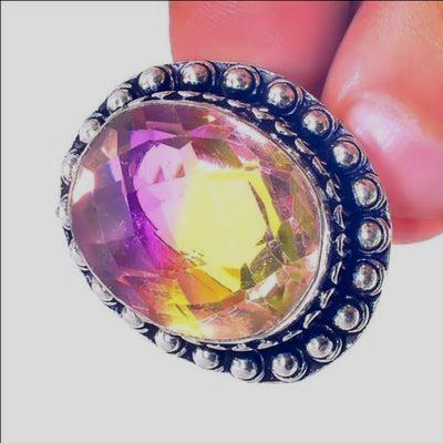 Bag 043a bague chevaliere t60 18x22mm ametrine bolivie achat vente bijou monture argent 925