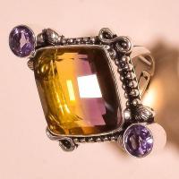 Bag 045b bague chevaliere t58 ametrine amethyste medievale achat vente bijou monture argent 925