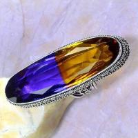 Bag 047b bague chevaliere t57 ametrine bolivie medievale achat vente bijou monture argent 925