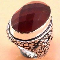 Bag 048a bague chevaliere t56 rubis 15x22mm 12gr medievale bijou argent925