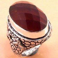 Bag 048b bague chevaliere t56 rubis 15x22mm 12gr medievale bijou argent925