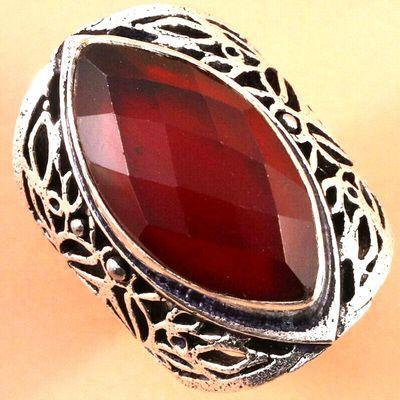 Bag 049a bague chevaliere t55 rubis 13x25mm 14gr medievale bijou argent925