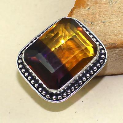 Bag 054a bague t56 medievale ametrine amethyste citrine achat vente bijou monture argent 925