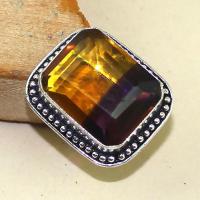 Bag 054c bague t56 medievale ametrine amethyste citrine achat vente bijou monture argent 925