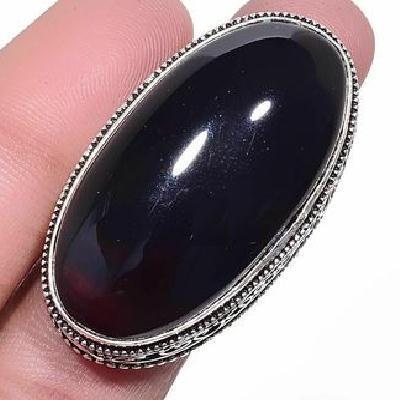 Bag 055a bague chevaliere 21gr t58 onyx noir 18x35mm bijou art deco gothique argent achat vente 1