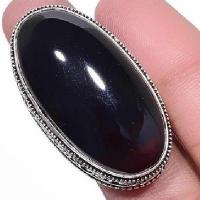 Bag 055b bague chevaliere 21gr t58 onyx noir 18x35mm bijou art deco gothique argent achat vente 1