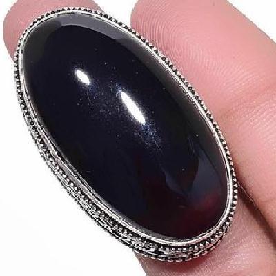 Bag 055a bague chevaliere 21gr t58 onyx noir 18x35mm bijou art deco gothique argent achat vente 1