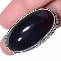 Bag 055c bague chevaliere 21gr t58 onyx noir 18x35mm bijou art deco gothique argent achat vente 1