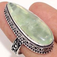 Bag 058b bague t59 14gr 12x34mm prehnite chevaliere ethnique achat vente bijou argent 925