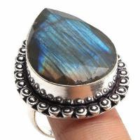 Bag 067 bague chevaliere 12gr t54 18x25mm labradorite bleue achat vente bijoux argent 925 2 