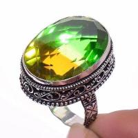 Bag 074b bague chevaliere t60 18x26mm tourmaline vert or achat vente bijou argent 925