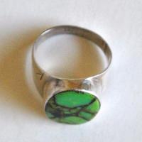 Bag 080 bague chevaliere t58 turquoise verte 14x18mm vente bijou argent 925 3