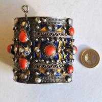 Bby 002 bracelet beni yenni berbere kabyle argent emaille corail 2 