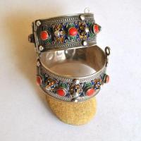 Bby 003 bracelet beni yenni 76gr h30 berbere kabyle argent emaille corail 11 