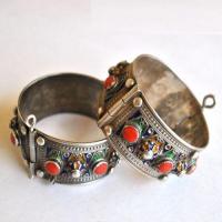 Bby 003 bracelet beni yenni 76gr h30 berbere kabyle argent emaille corail 4 