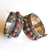 Bby 003 bracelet beni yenni 76gr h30 berbere kabyle argent emaille corail 5 