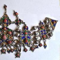 Bby 004 parure de tete diademe beni yenni 450gr 57cm berbere kabyle argent emaille corail 3
