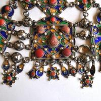 Bby 004 parure de tete diademe beni yenni 450gr 57cm berbere kabyle argent emaille corail 5