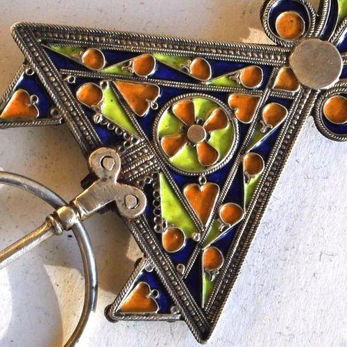 Bby 005 paire fibules beni yenni 190gr 16cm berbere kabyle argent emaille corail 5