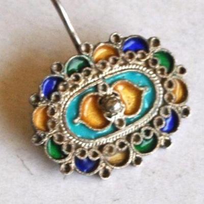 Bby 006 epingle broche beni yenni berbere kabyle argent emaille bijou ethniquel 1