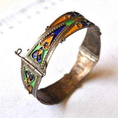 Bby 009 bracelet berbere kabyle beni yeni argent emaille 1 jpg